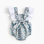Baby jumpsuit with floral and contrasting colors, baby jumpsuit, baby clothing - Korvel