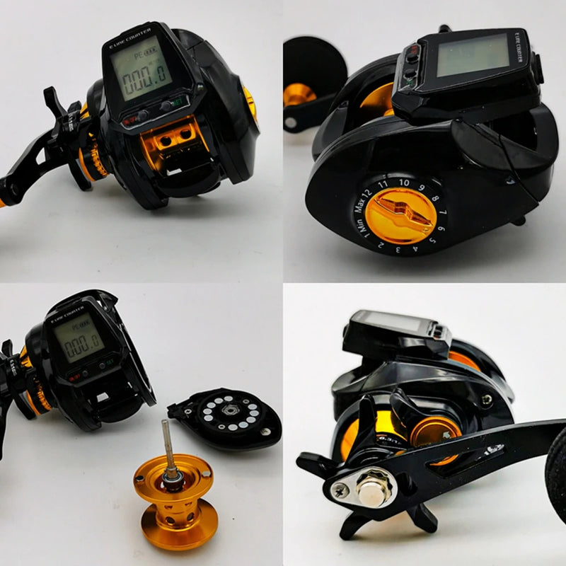 Premium 7.2:1 Digital Baitcasting Fishing Reel with Line Counter
