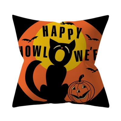 Trick or treat/pumpkin Cushion Cover 45*45cm Happy Halloween Throw Pillow Cover Happy Fall Y'all ghosts Horror Pillowcase - Korvel