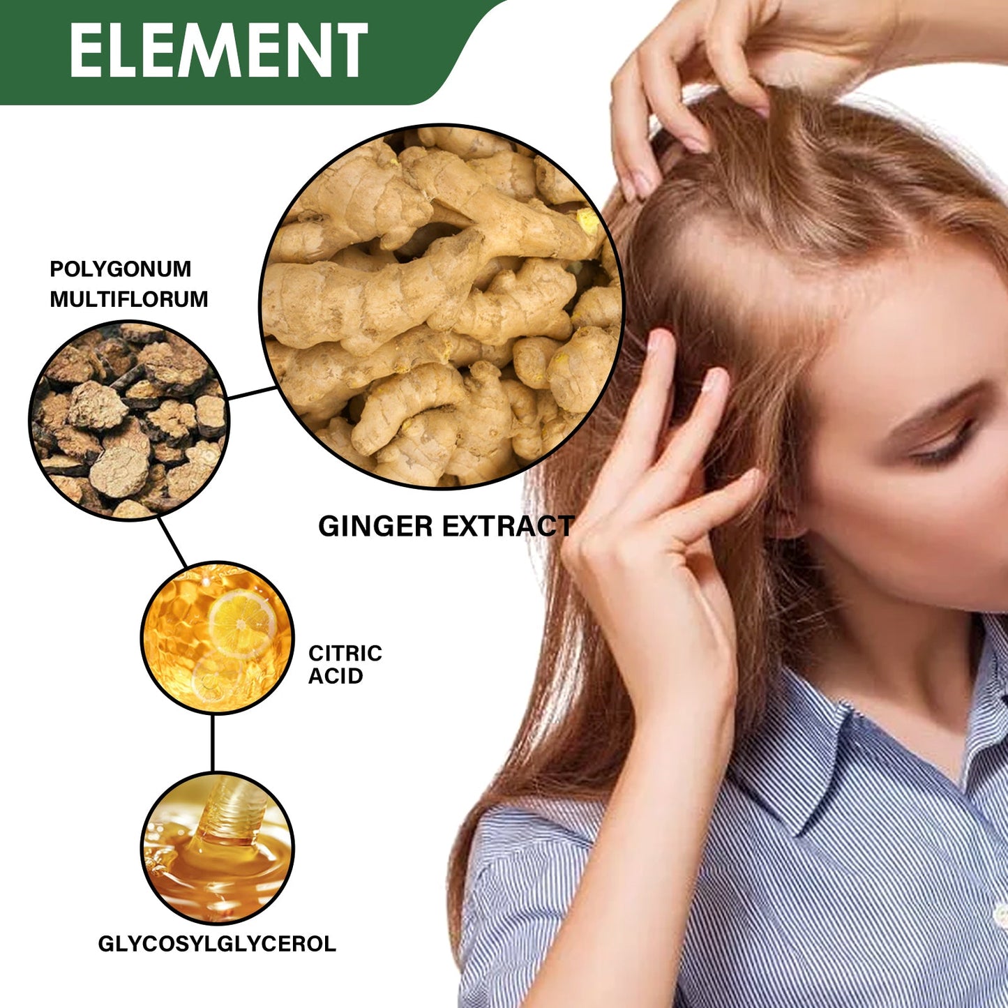 Ginger Hair Growth Ointment, Moisturize And Thicken Hair, Repair Damaged Hair And Prevent Hair Loss Hair Care Cream - Korvel