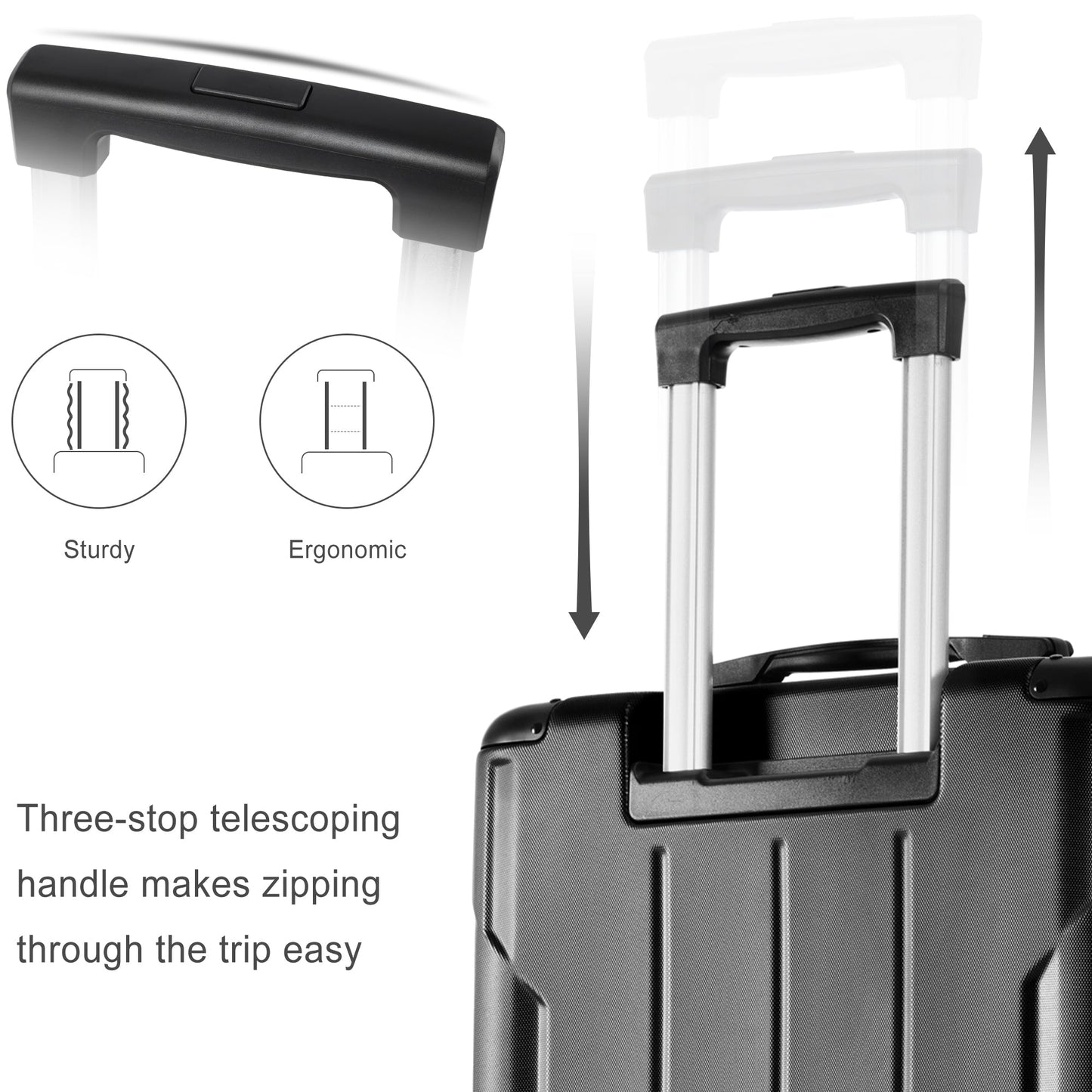 Maleta Spinner Dura Premium de 20'' con Cerradura TSA - Negra