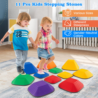 11-Piece Kids Stepping Stone Set - Multicolor Stackable Fun