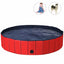 63 Inch Foldable Leakproof Pet Pool for Dogs, Cats, and Kids - Red