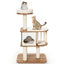 Árbol de Actividades para Gatos de Madera de 46 Pulgadas con Cojines - Marrón