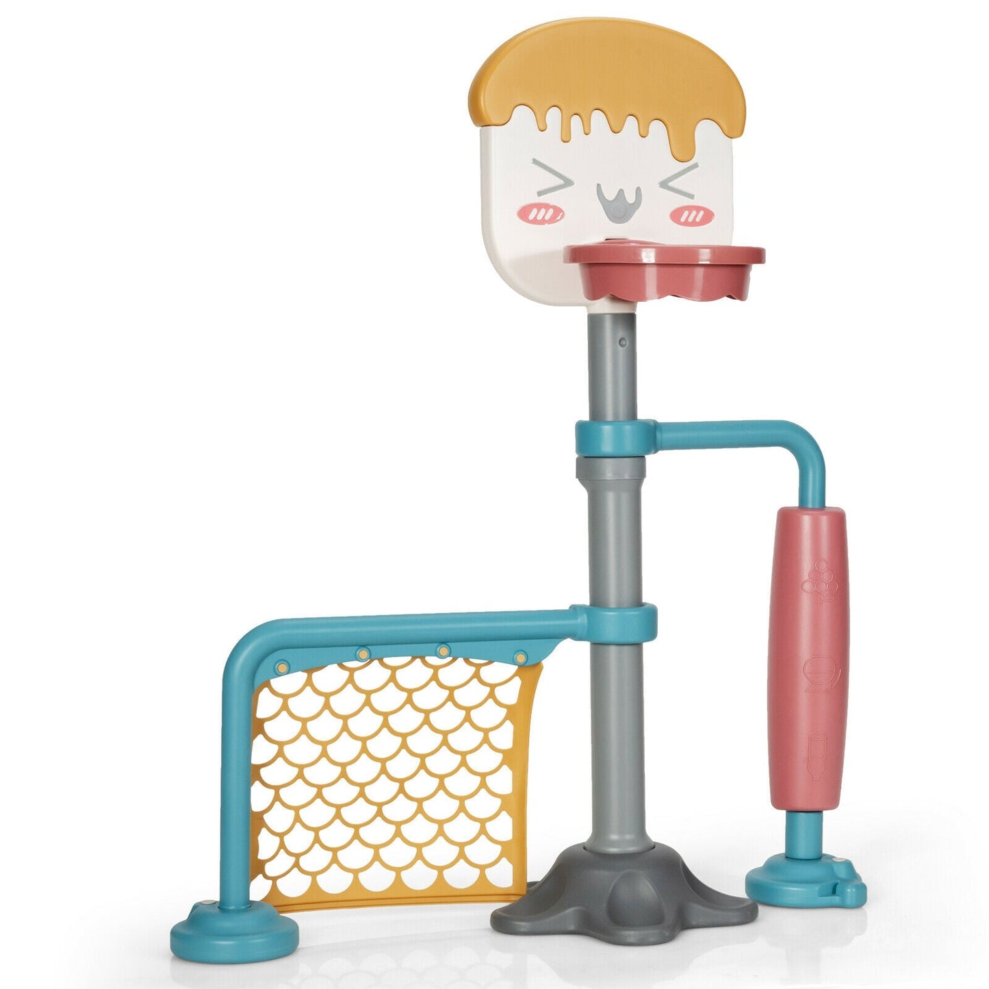 Ensemble de panier de basketball ajustable 3-en-1 avec but de soccer
