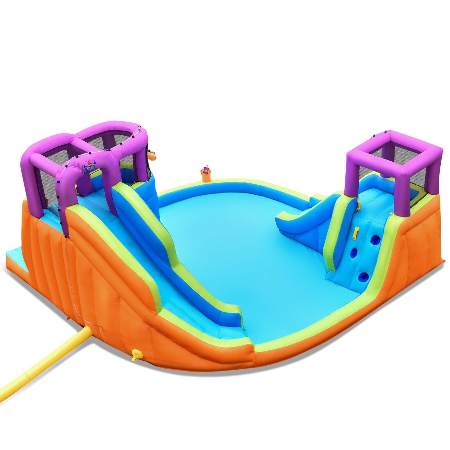Château Gonflable à Double Toboggan Aquatique 6-en-1