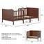 2-in-1 Convertible Kids Wooden Toddler Bed with Guardrails - Brown
