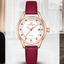 Montre élégante en cuir pour femme avec boîtier en métal