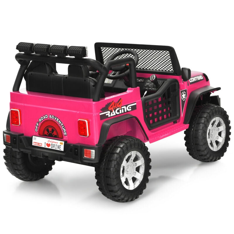 12V Kids Electric Ride On Truck - Pink with Remote Control