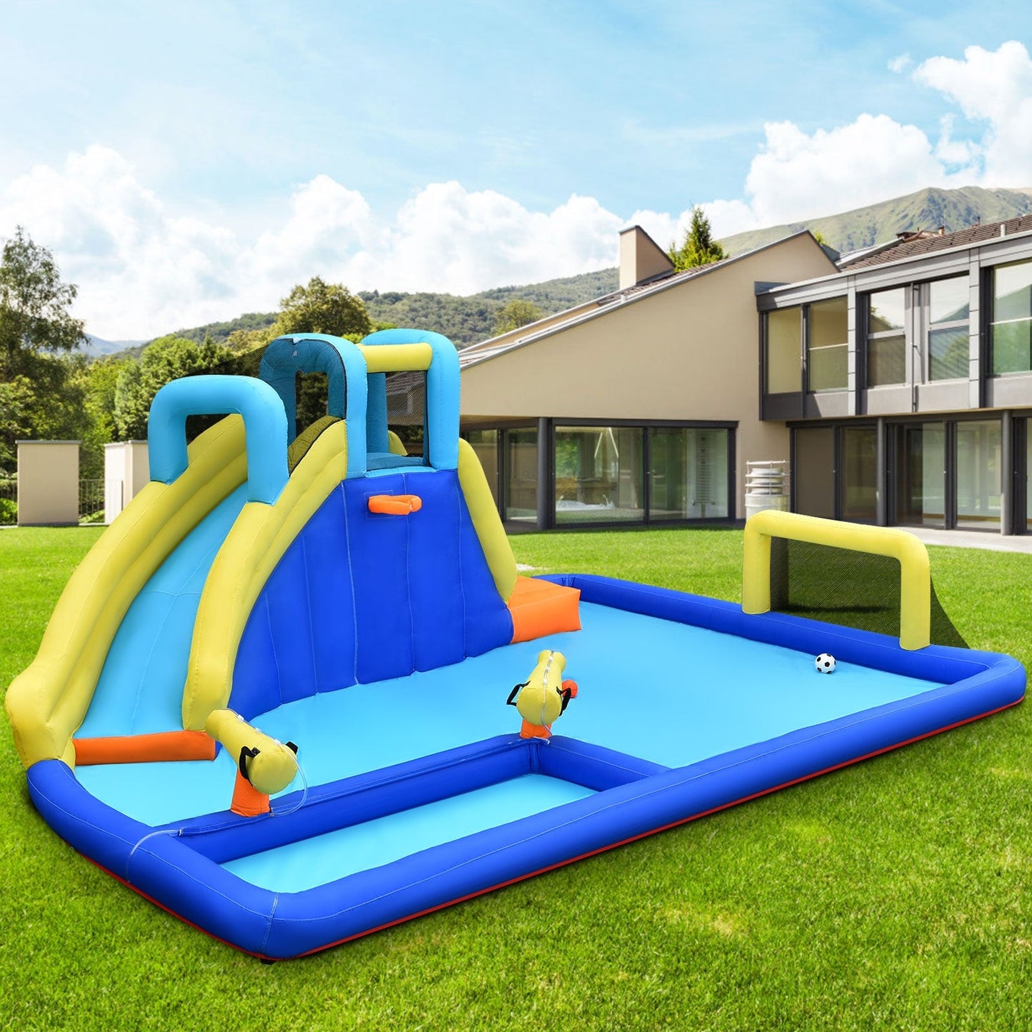 Casa de Salto Inflable 6 en 1 con Tobogán de Agua