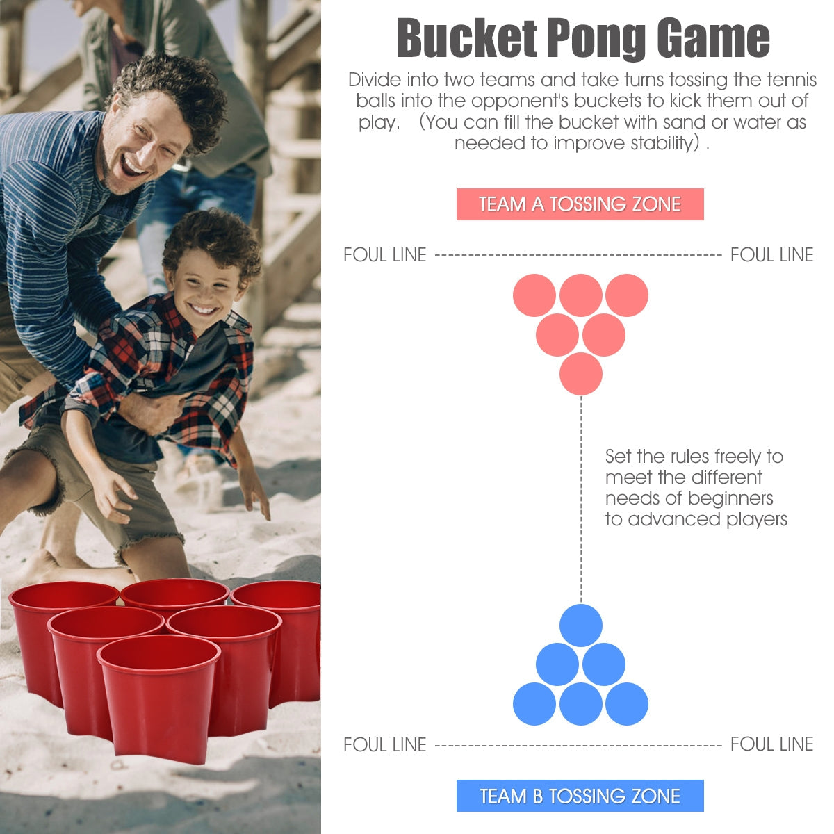 Juego de Yard Pong Gigante con Bolsa de Transporte