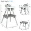 Ensemble de table et chaise convertible 4-en-1 pour bébé - Gris