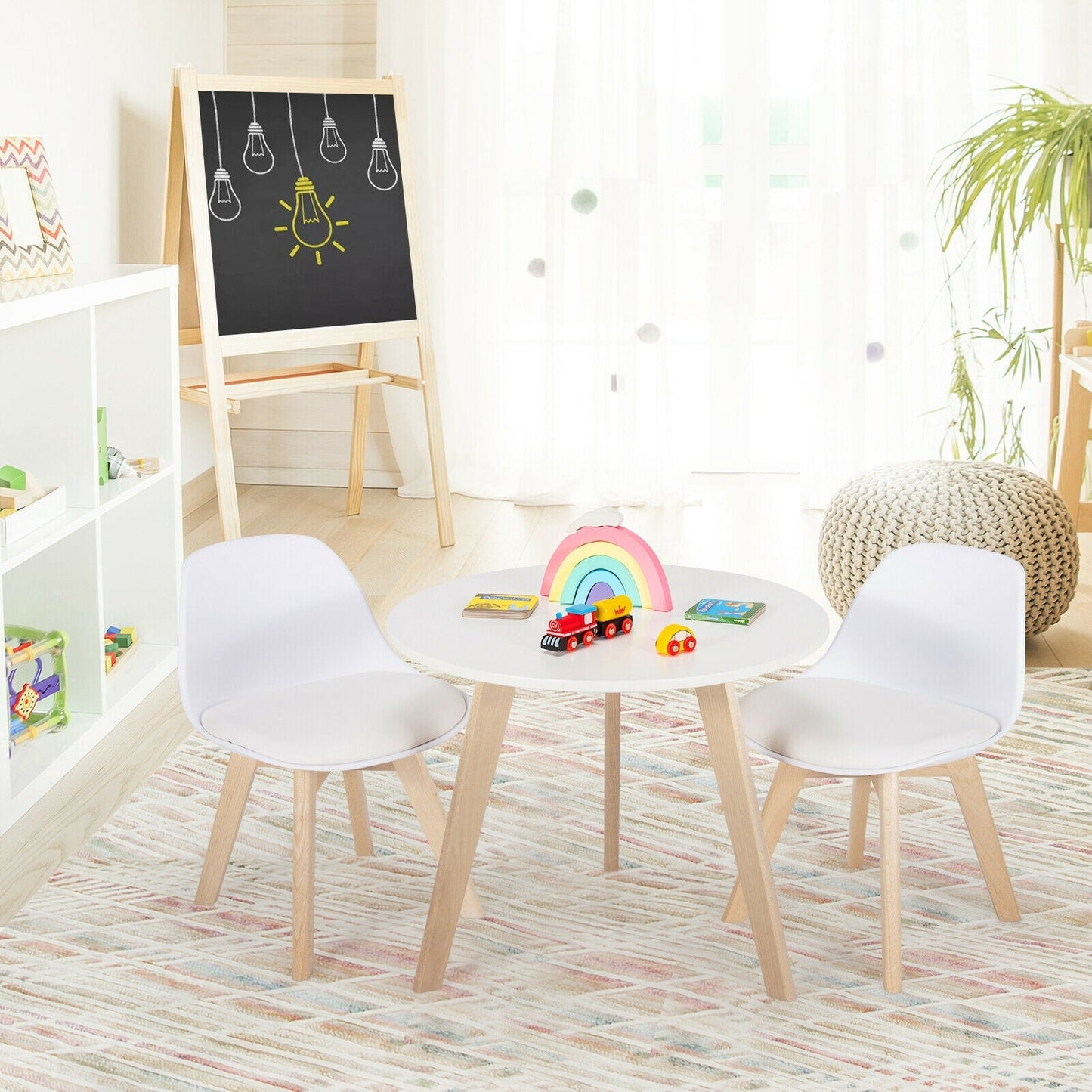 Ensemble de table d'activité moderne pour enfants et 2 chaises