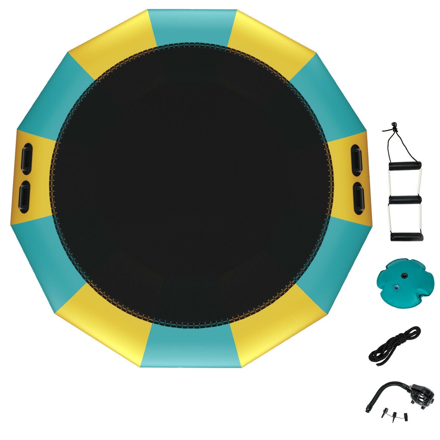 Bouncer aquatique gonflable rembourré de 15 pieds - Jaune