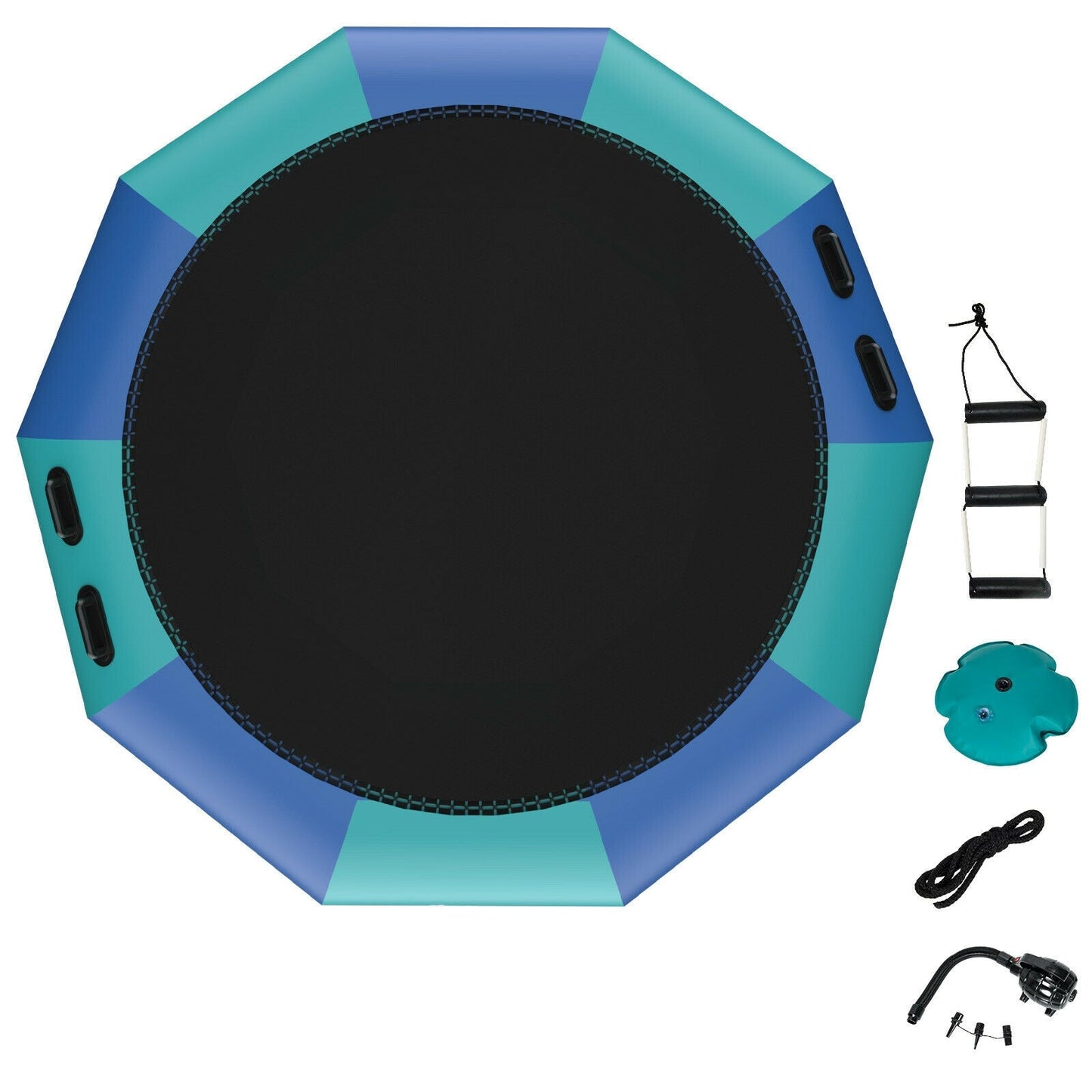 Bouncer aquatique gonflable rembourré de 10 pieds - Bleu