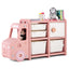 Toddler Truck Storage Organizer with Plastic Bins - Pink