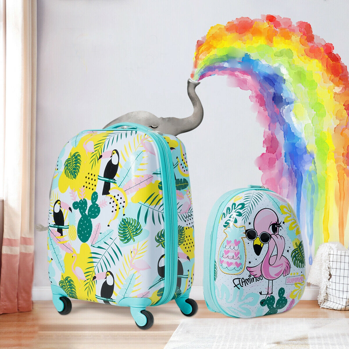 Gbruno 2-Piece Kids' Luggage Set: Backpack & Rolling Suitcase