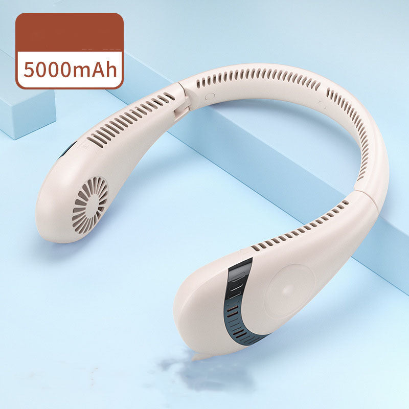 Portable Hanging Neck Fan with LED Light - Rechargeable & Bladeless