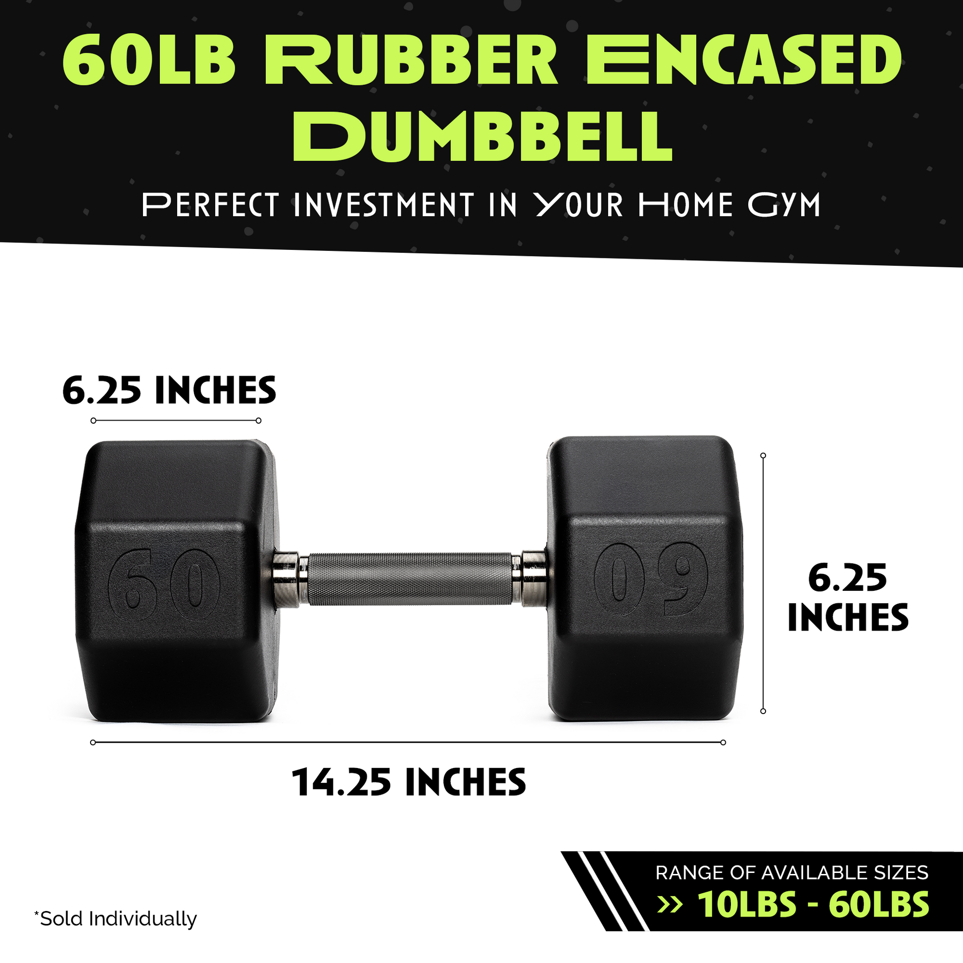Premium Octo Rubber Dumbbell - Individual Unit - Korvel