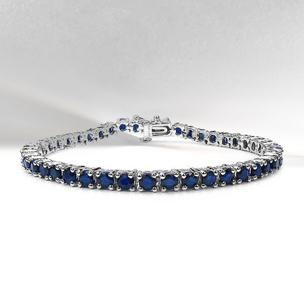 Bracelet en argent sterling avec saphirs bleus de 8,36 carats