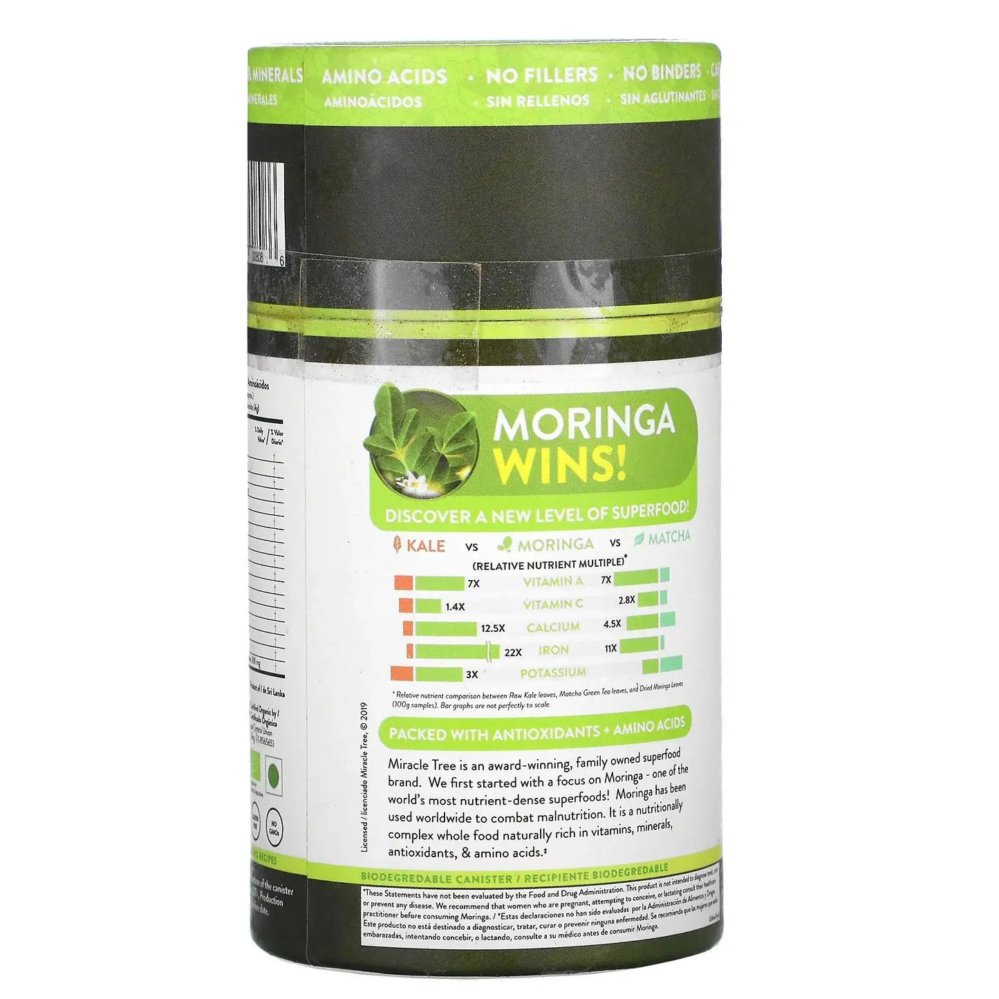 100% Organic Moringa Canister