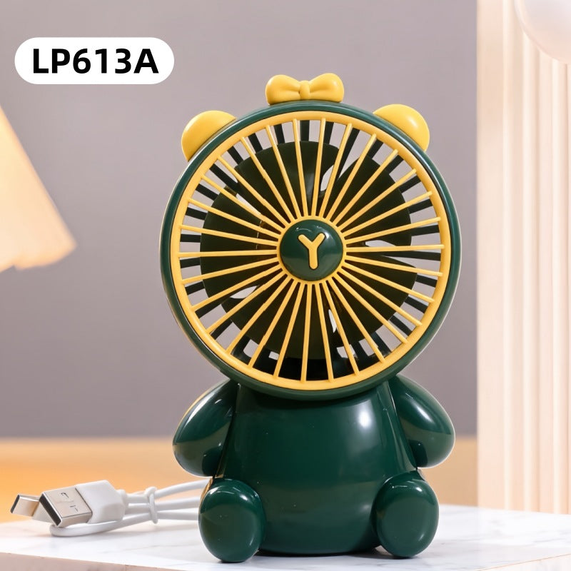 Ventilador Mini de Escritorio en Forma de Oso Creativo - Recargable por USB