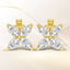 14K White Gold Marquise Diamond Floral Leaf Stud Earrings