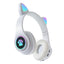 Wireless Bluetooth Cat Ears Headphones with LED Lights