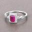 0.75 Carat Ruby and Diamond 14K White Gold Engagement Ring