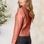 Veste zippée classique à col pour femmes pour une élégance au quotidien