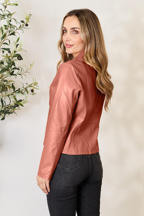 Veste zippée classique à col pour femmes pour une élégance au quotidien