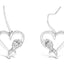 Boucles d'oreilles pendantes en argent sterling en forme de cœur avec diamants