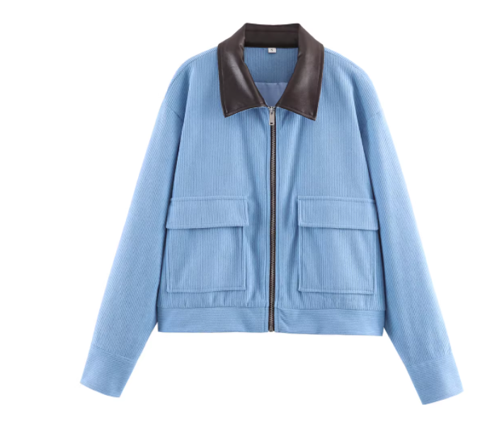 Stylish Women's Corduroy Bomber Jacket in 3 Colors