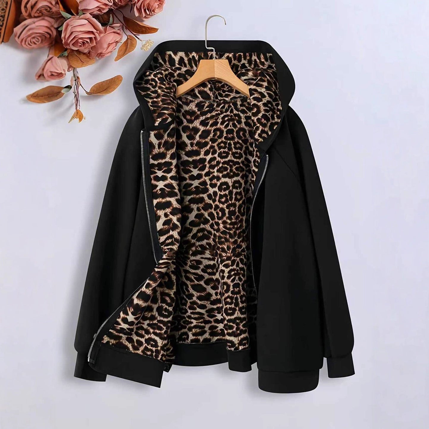 Leopard Print Track Jacket for Women