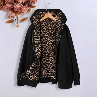 Leopard Print Track Jacket for Women