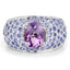 4.21 Carat Genuine Amethyst and Tanzanite Sterling Silver Ring