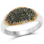0.45 Carat Genuine Green and Yellow Diamond Sterling Silver Ring