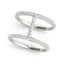 14k White Gold Dual Band Bridge Style Diamond Ring