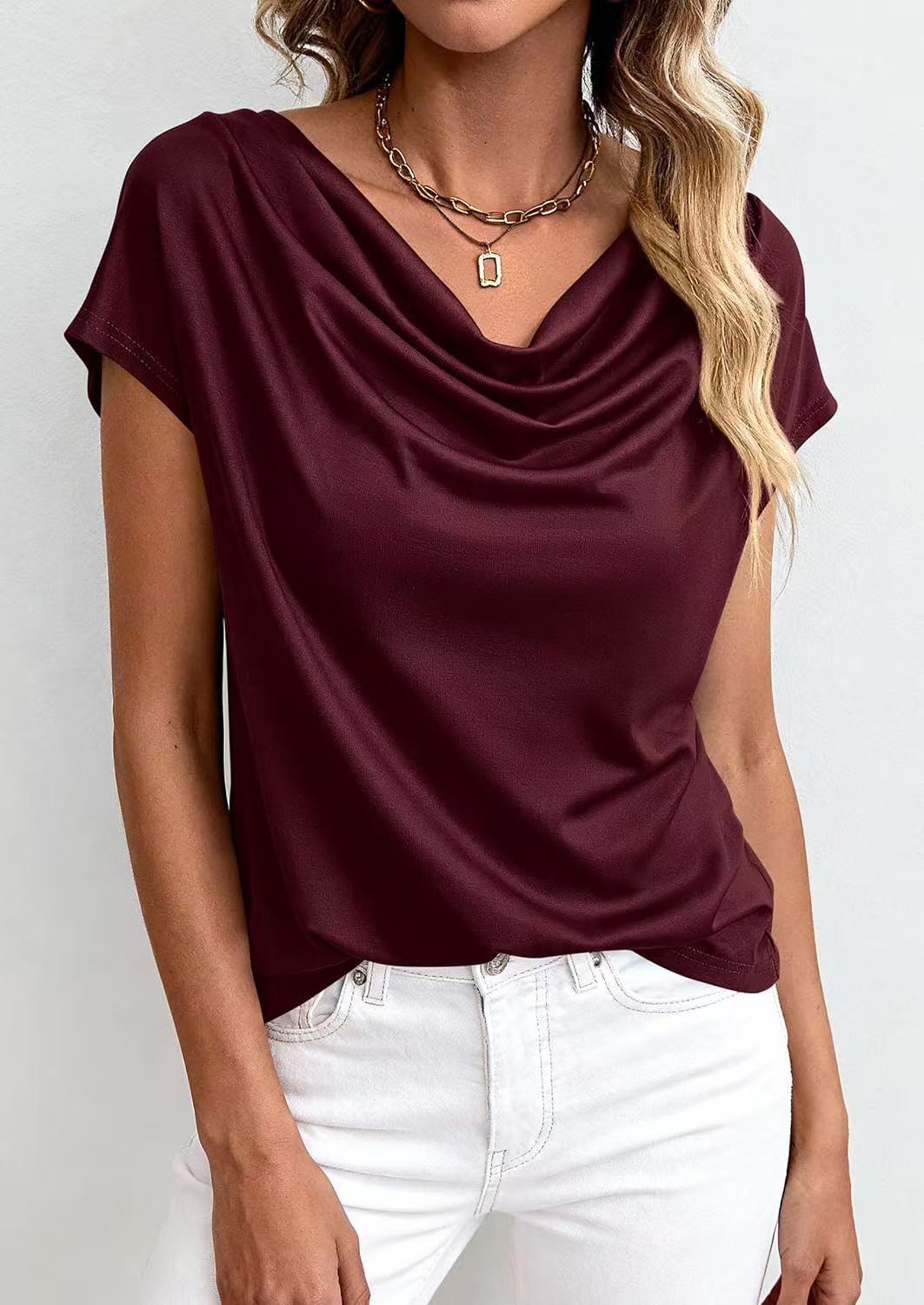 Casual Solid-Color Short-Sleeve Top for Everyday Style
