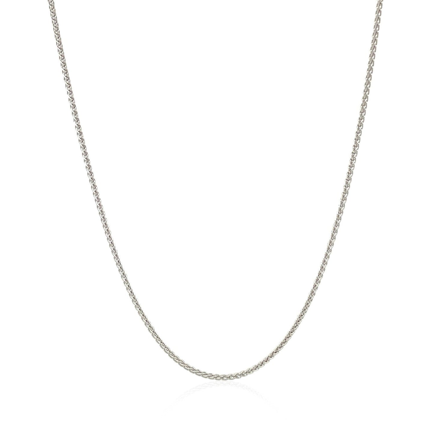 Chaîne en blé ronde en or blanc 14 carats - 1,0 mm