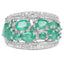 3.27 Carat Genuine Emerald and White Zircon Sterling Silver Ring