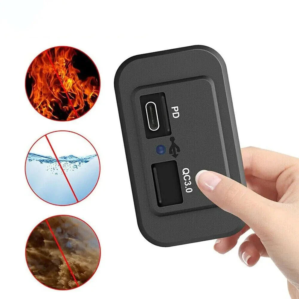 Cargador de coche dual USB PD QC3.0 12-24V 4.8A con salida de potencia LED