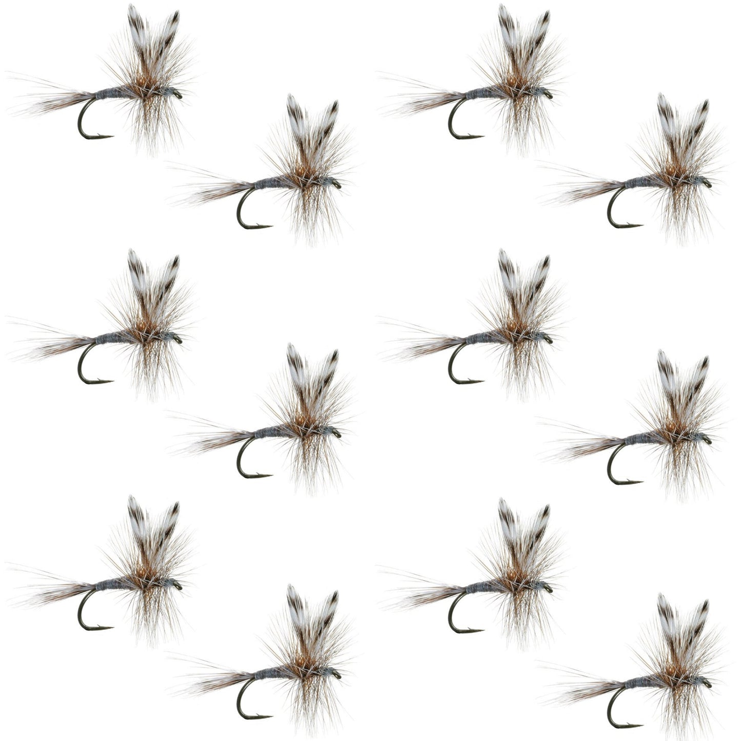 Adams Classic Dry Fly - Premium 1 Dozen Size 18 Flies - Korvel