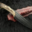 Handcrafted 12” High Carbon Steel Hunting Knife with Antler Handle & Leather Sheath - Korvel