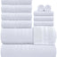 Juego de Toallas de Baño de Algodón Premium de 12 Piezas - Suaves y Absorbentes