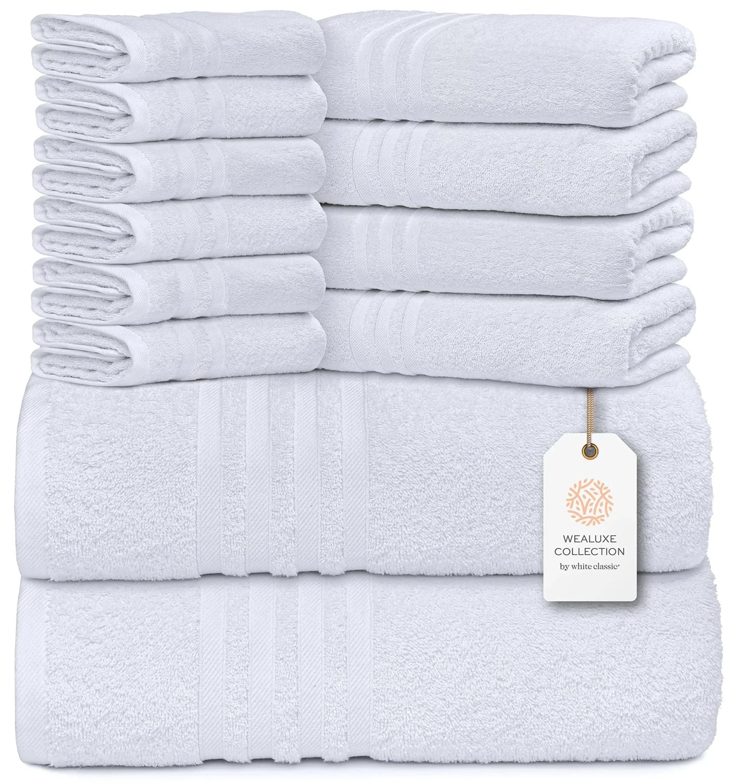 Juego de Toallas de Baño de Algodón Premium de 12 Piezas - Suaves y Absorbentes