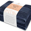 Ensemble de serviettes de bain Wealuxe 12 pièces - 100 % coton, bleu marine