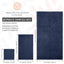 Ensemble de serviettes de bain Wealuxe 12 pièces - 100 % coton, bleu marine