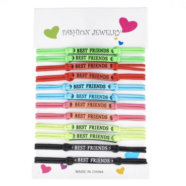 Ensemble de 12 Bracelets en Corde Charmants Ajustables Faits Main
