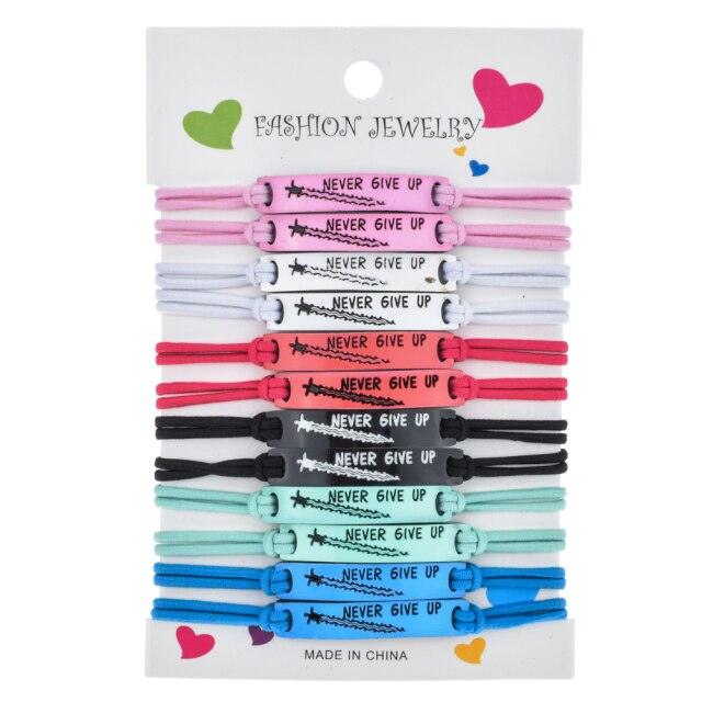 Ensemble de 12 Bracelets en Corde Charmants Ajustables Faits Main